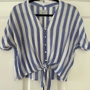 Rails tie-front strip shirt